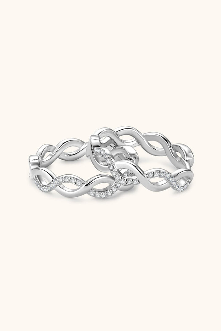 Moissanite 925 Sterling Silver Crisscross Hoop Earrings - Gold, Silver