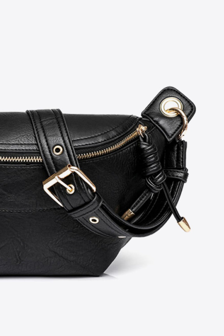 Faux-Leather Chain-Strap Crossbody Bag - Multiple Colors