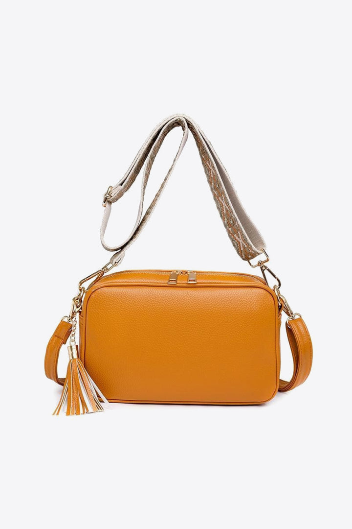 Faux-Leather Tasseled Crossbody Bag - Multiple Colors