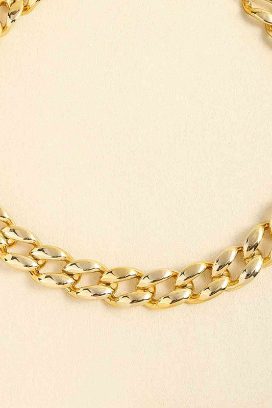 1" WIDTH ACRYLIC CURB CHAIN BELT - GOLD