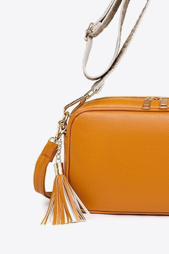 Faux-Leather Tasseled Crossbody Bag - Multiple Colors