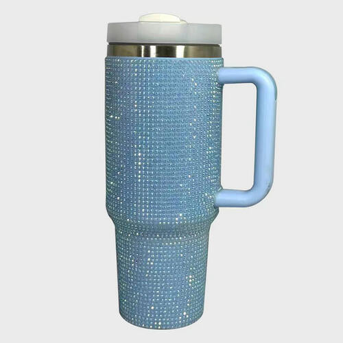 40 Oz. Rhinestone Stainless-Steel Tumbler With Straw - Multiple Colors