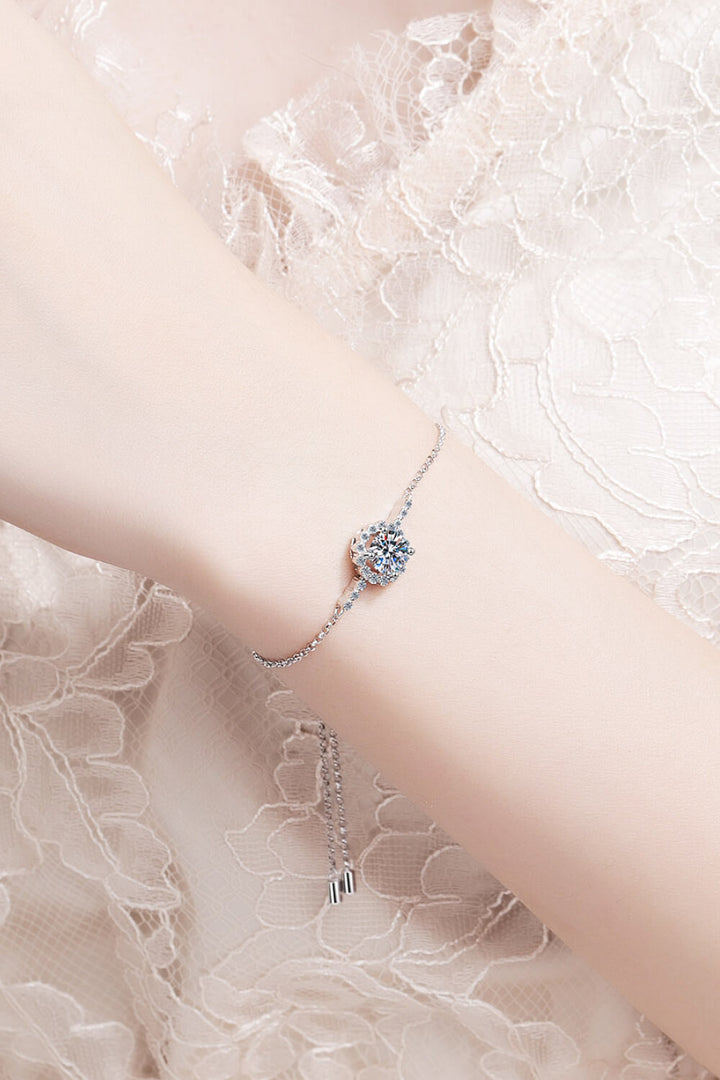 1 Carat Moissanite 925 Sterling Silver Chain Bracelet