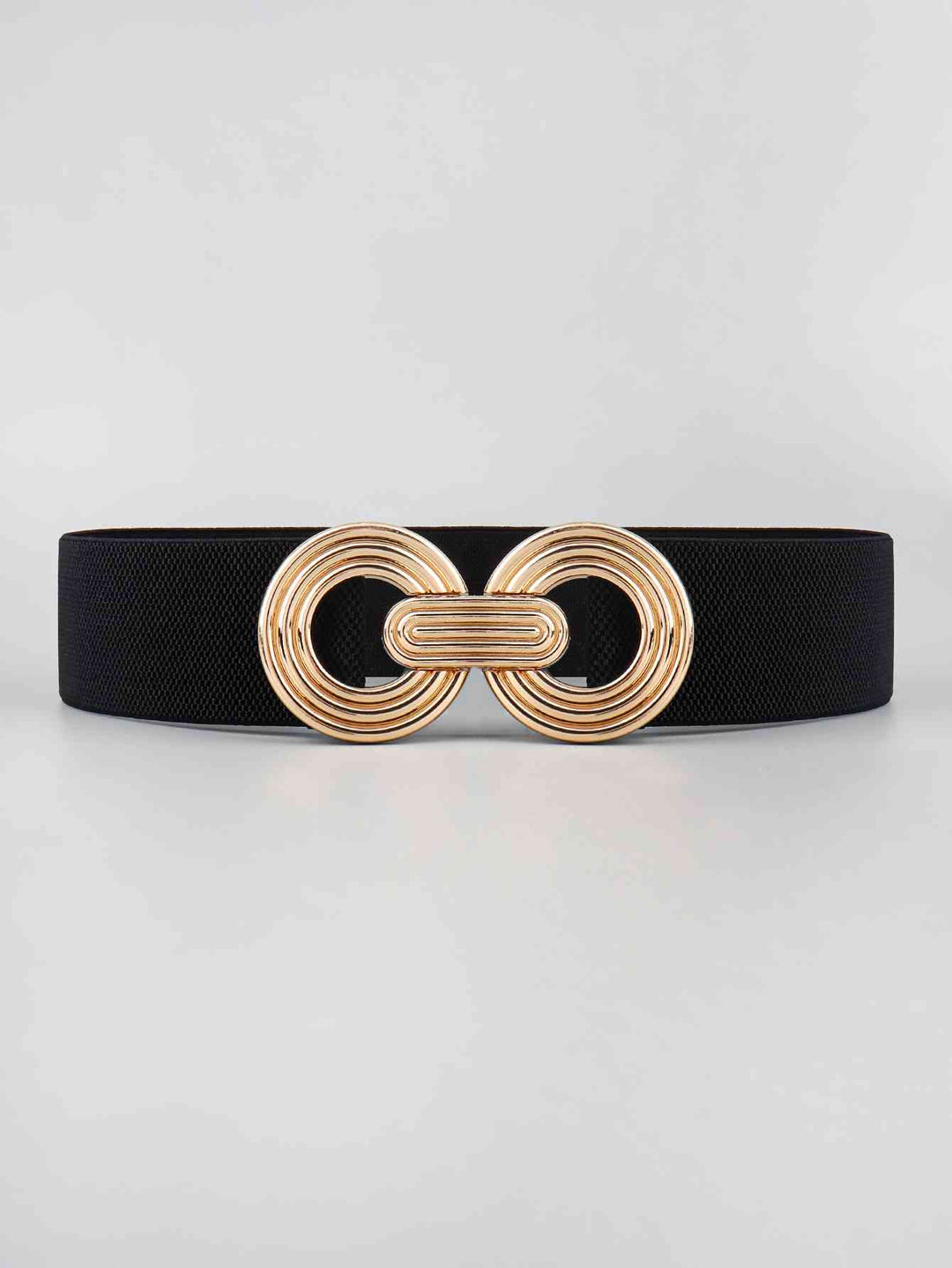 Geometric Gold Buckle Elastic Wide Belt - Multiple Colors