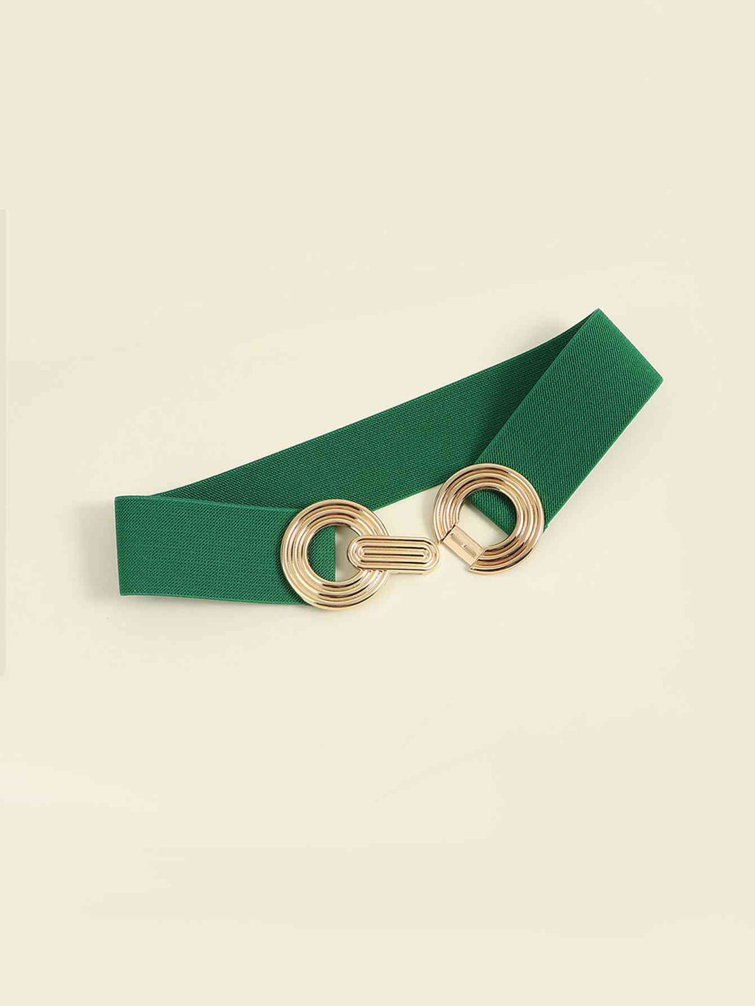 Geometric Gold Buckle Elastic Wide Belt - Multiple Colors