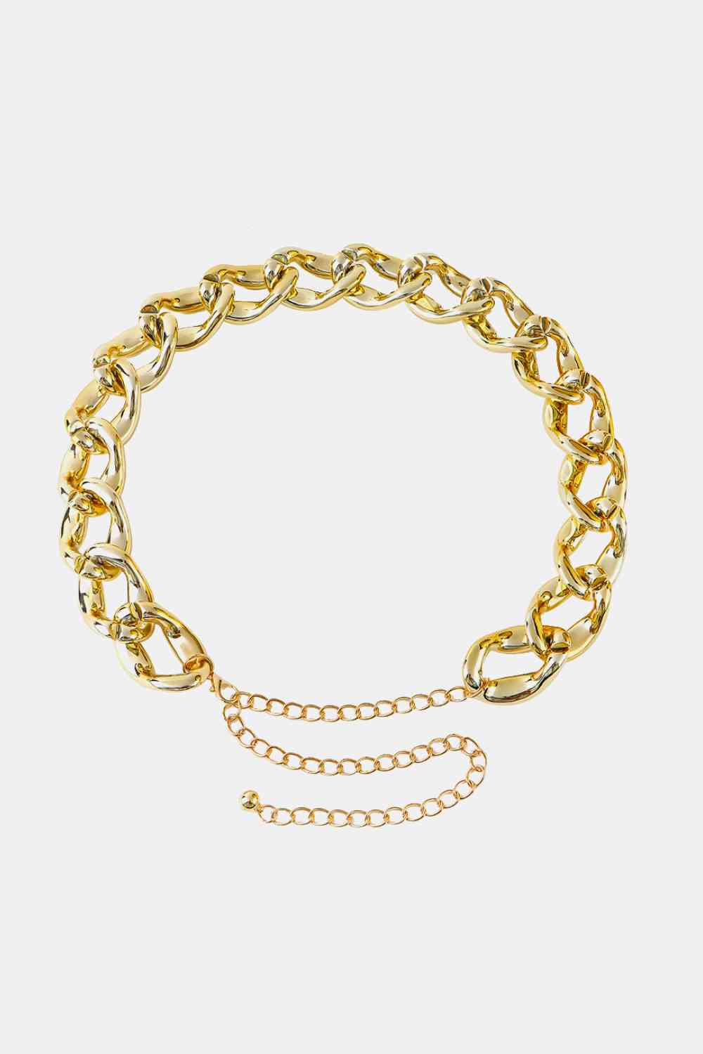 1.2" Width Acrylic Curb Chain Belt - Gold, Silver