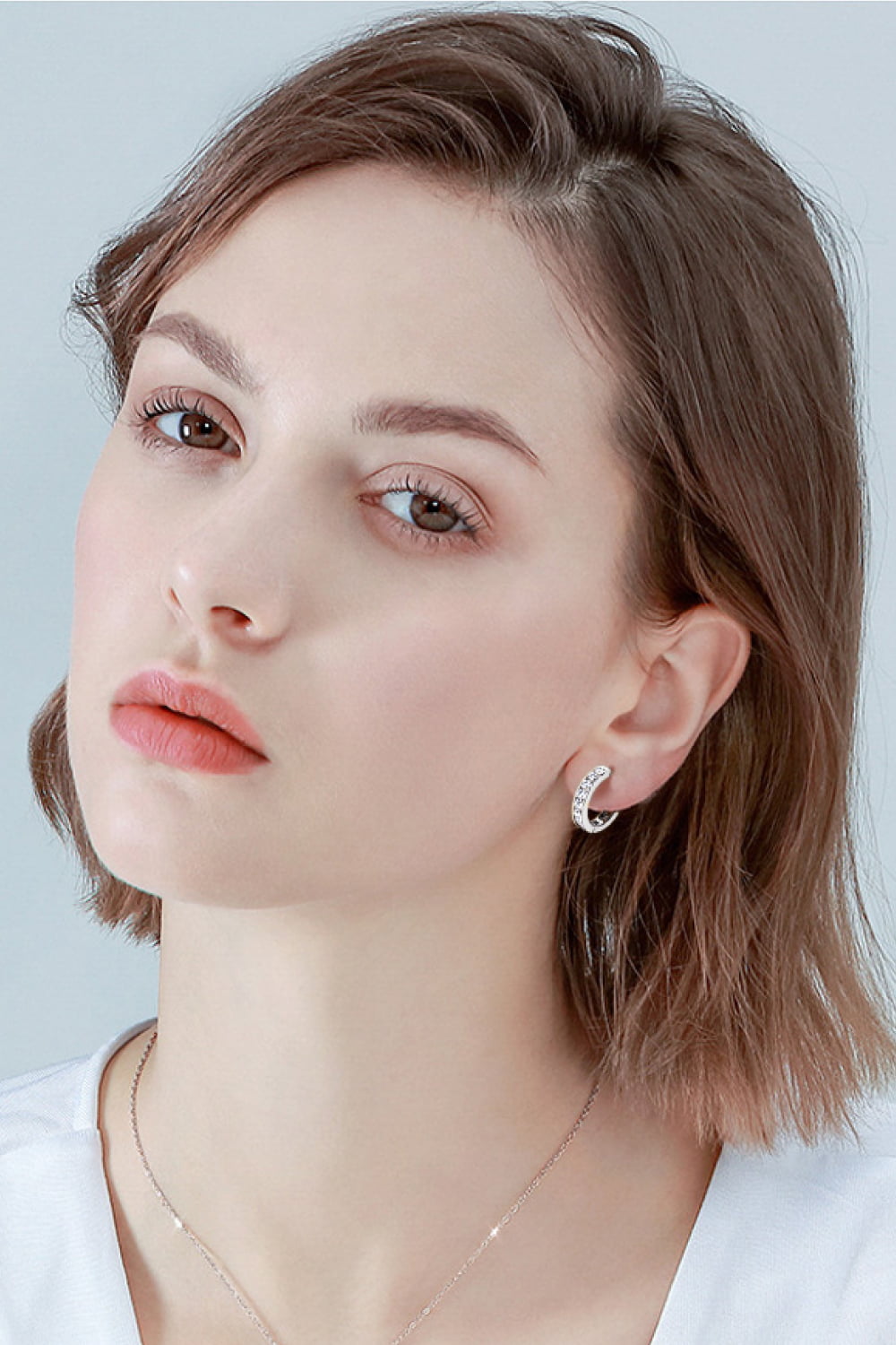 Inlaid Moissanite 925 Sterling Silver Huggie Earrings - Gold, Silver