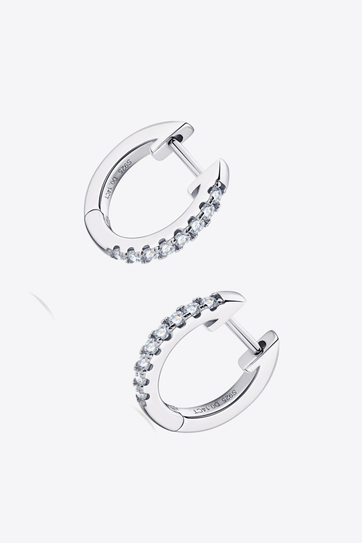 Chic Moissanite 925 Sterling Silver Huggie Earrings - Gold, Silver
