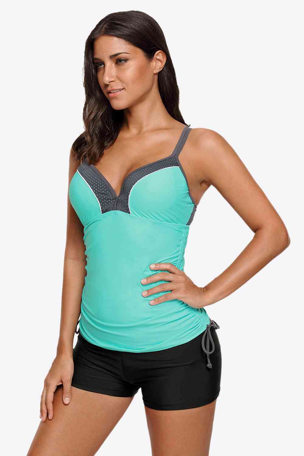 Contrast Sweetheart-Neck Swim Cami - Multiple Colors - (S-L)