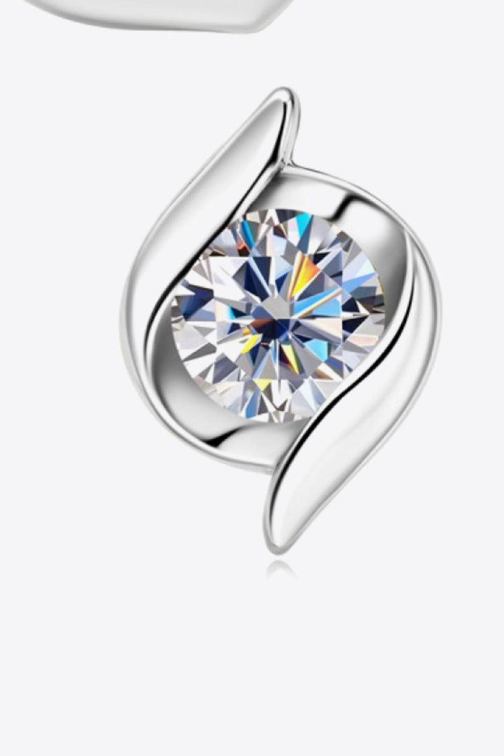 1 Carat Moissanite 925 Sterling Silver Stud Earrings - Gold, Silver