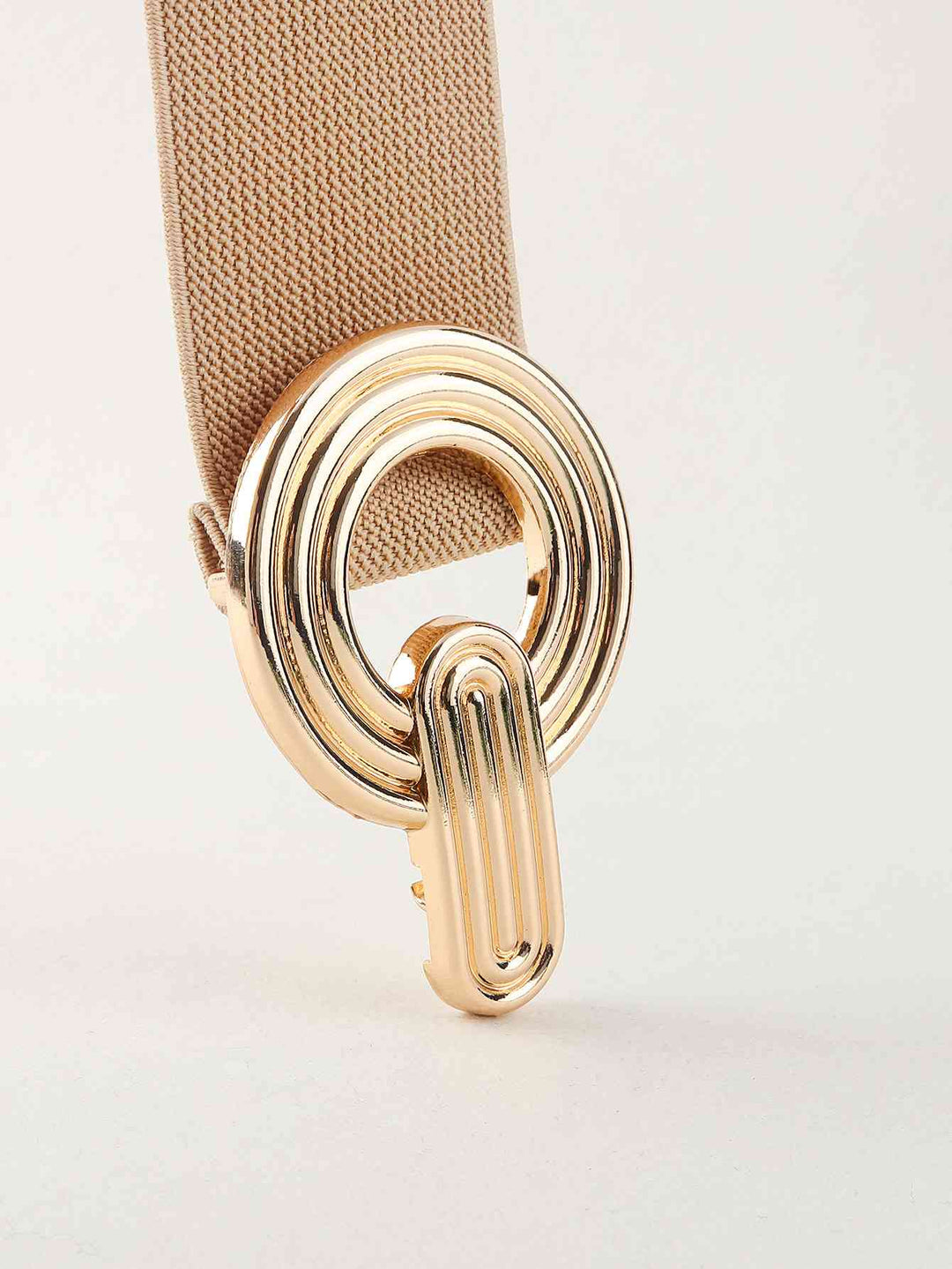 Geometric Gold Buckle Elastic Wide Belt - Multiple Colors
