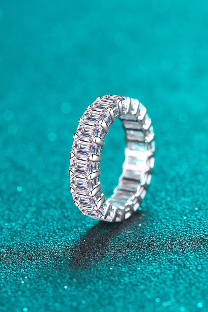 10.5 Carat Moissanite Rhodium-Plated Polished Ring