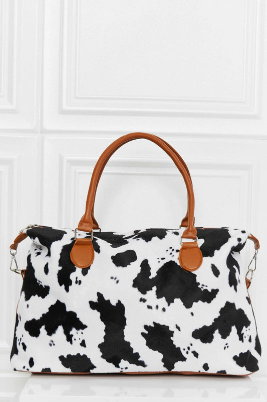 Animal-Print Faux Rabbit Fur Brushed Spacious Weekender Bag - Multiple Prints