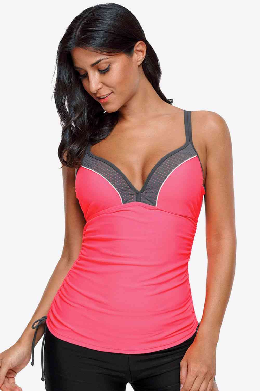 Contrast Sweetheart-Neck Swim Cami - Multiple Colors - (S-L)