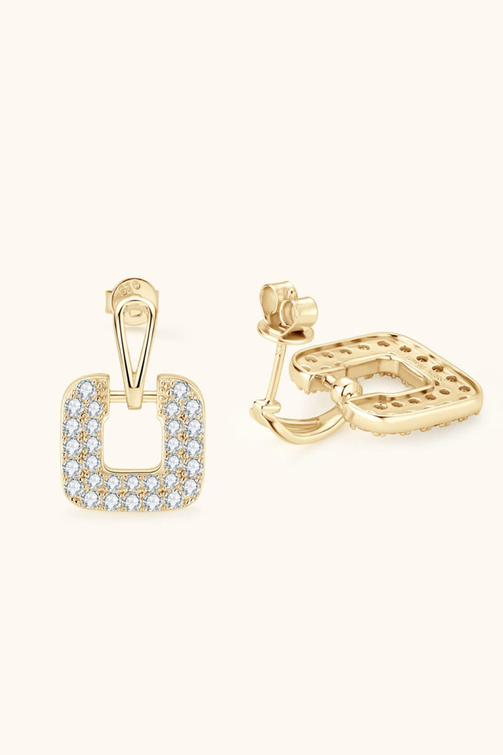 1.68 Carat Moissanite 925 Sterling Silver Drop Earrings - Gold, Silver