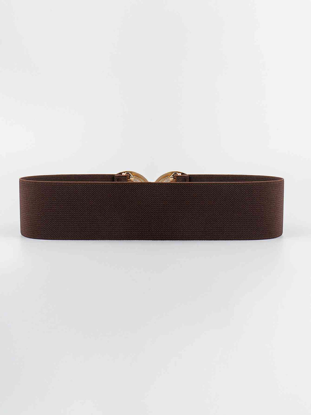 Geometric Gold Buckle Elastic Wide Belt - Multiple Colors
