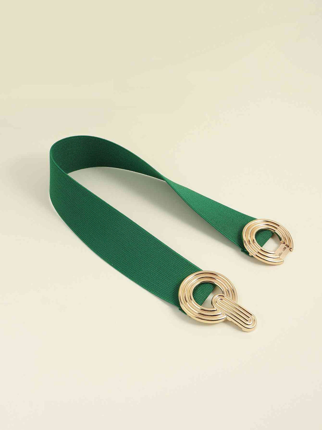Geometric Gold Buckle Elastic Wide Belt - Multiple Colors