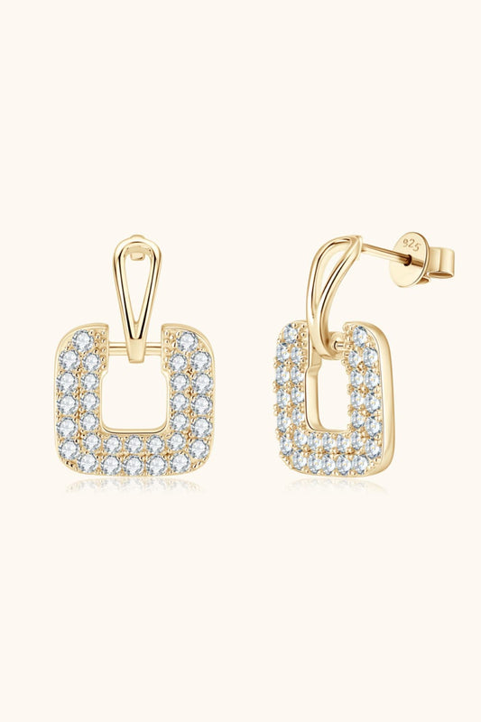 1.68 CARAT MOISSANITE 925 STERLING SILVER DROP EARRINGS - GOLD, SILVER