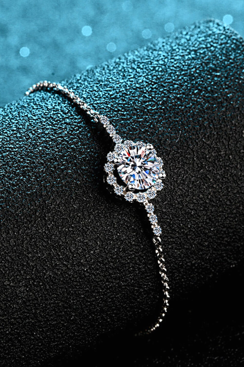 1 Carat Moissanite 925 Sterling Silver Chain Bracelet