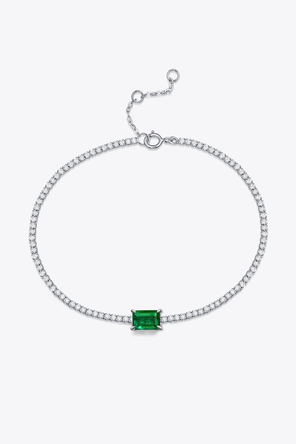 1 CARAT LAB-GROWN EMERALD 925 STERLING SILVER BRACELET