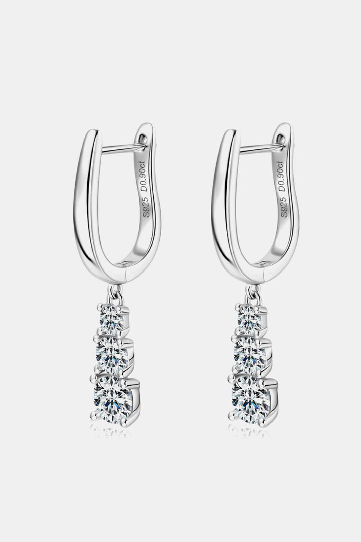 1.8 Carat Moissanite 925 Sterling Silver Drop Earrings - Silver
