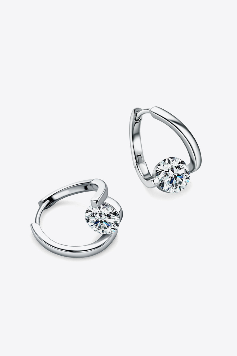 2 Carat Moissanite 925 Sterling Silver Heart Earrings - Gold, Silver