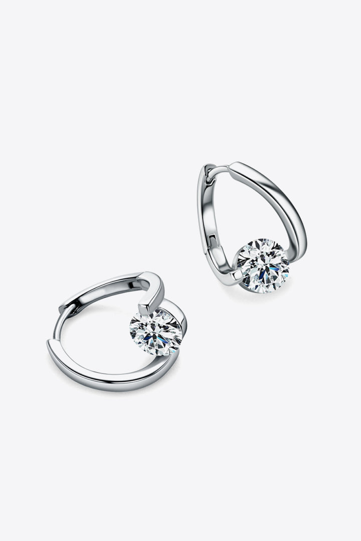 2 Carat Moissanite 925 Sterling Silver Heart Earrings - Gold, Silver