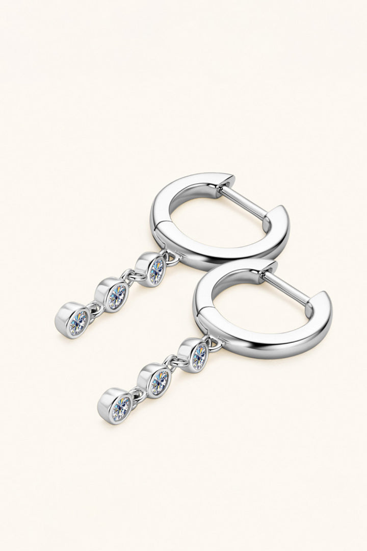 Moissanite 925 Sterling Silver Dangle Earrings - Gold, Silver
