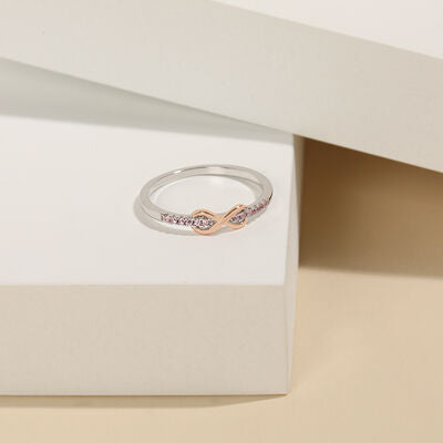 Zircon 925 Sterling Silver Infinity Ring - Silver, Blush Pink