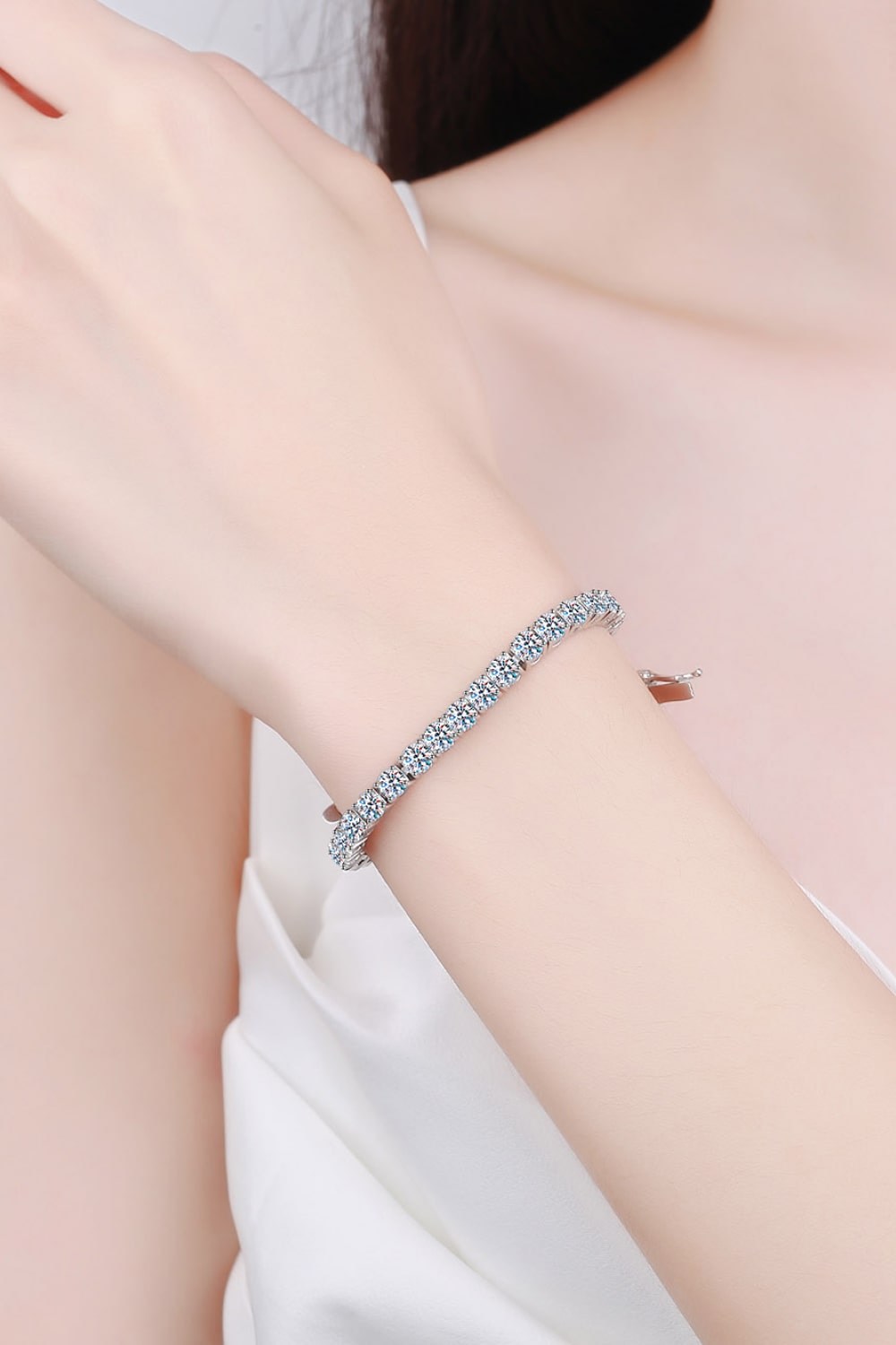 4.9 Carat Moissanite 925 Sterling Silver Bracelet