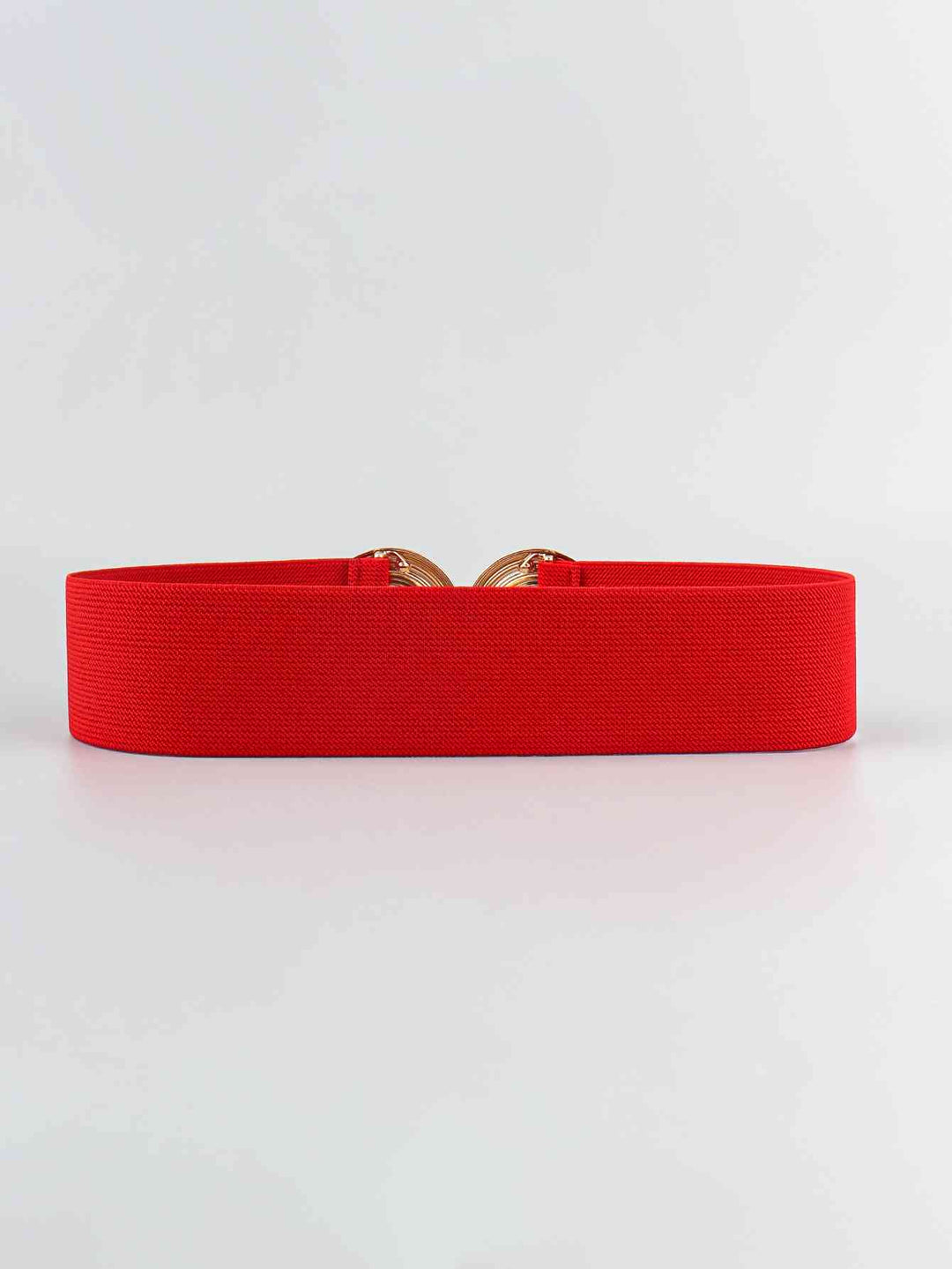 Geometric Gold Buckle Elastic Wide Belt - Multiple Colors