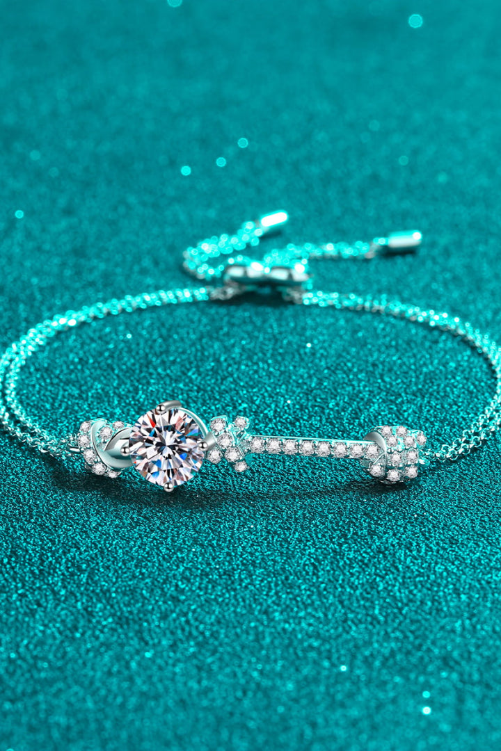 2 Carat Round Moissanite &amp; Zircon 925 Sterling Silver Bracelet
