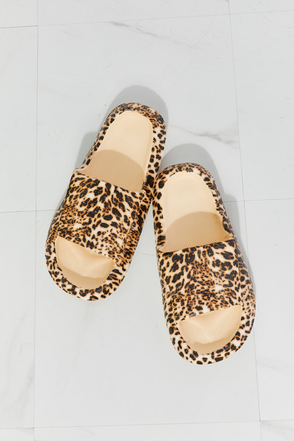 Leopard-Print Open-Toe Rubber Slides - (6-10)