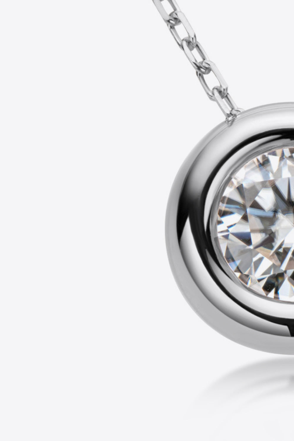 1 Carat Moissanite Round-Pendant 925 Sterling Silver Necklace - Gold, Rose Gold, Silver