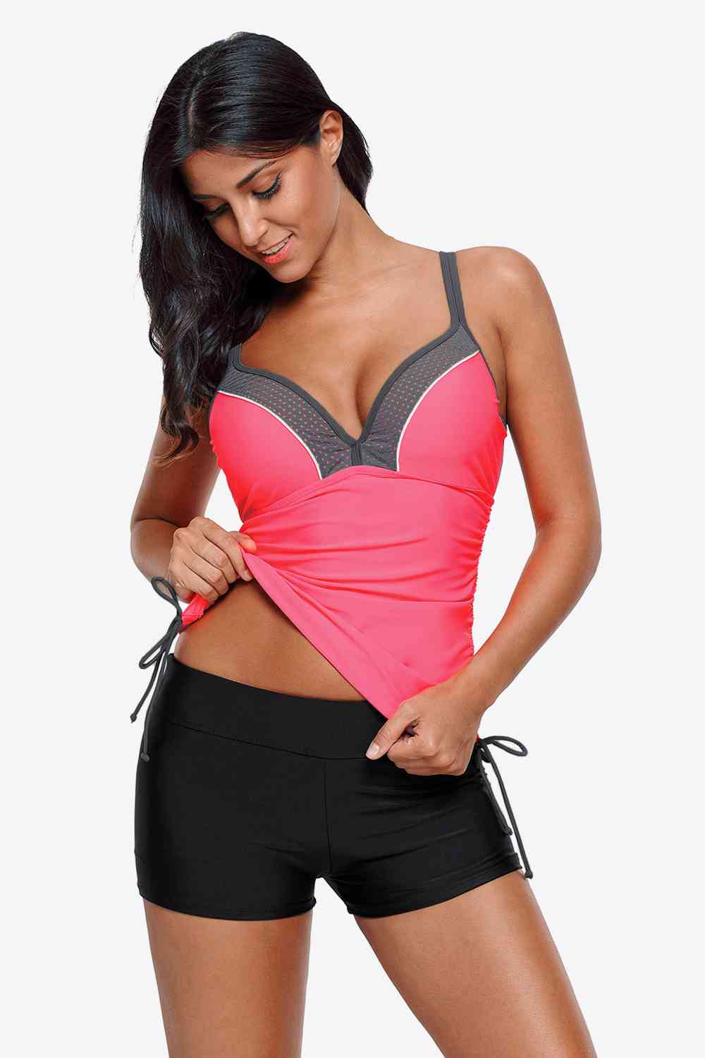 Contrast Sweetheart-Neck Swim Cami - Multiple Colors - (S-L)